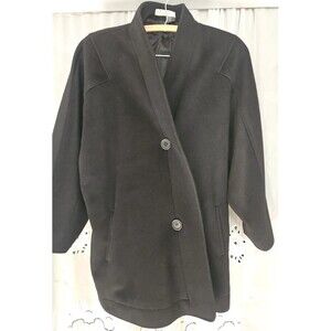 Vintage MORTON BERNARD By Harve Benard Black Heavy Wool Coat  Sz 8  80's 90's